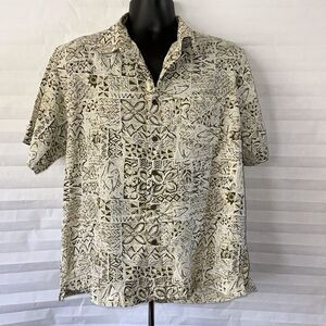 White Sierra Hawaiian Shirt Men’s Size Large Casual Button Down Tropical Print